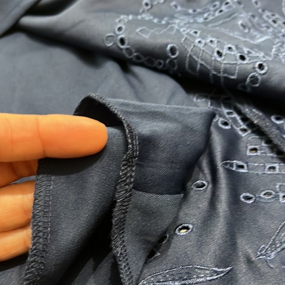 Mi Ami Short Navy Dress Eyelet Lace size m - Picture 8 of 15